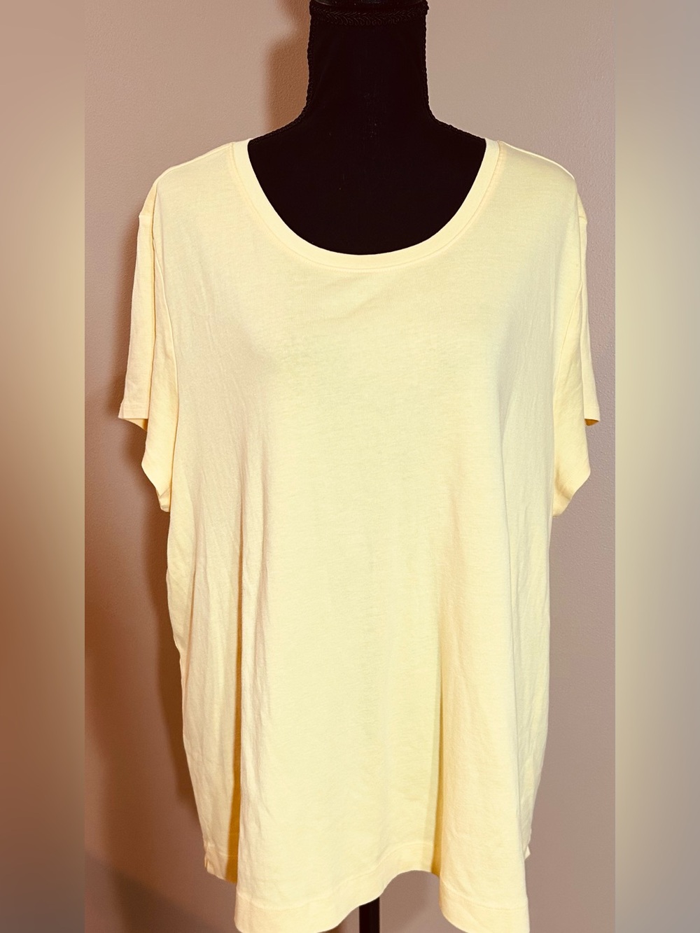 J.Jill Women's Bright Yellow Short-Sleeve Scoop Neck Top/T Size 3X